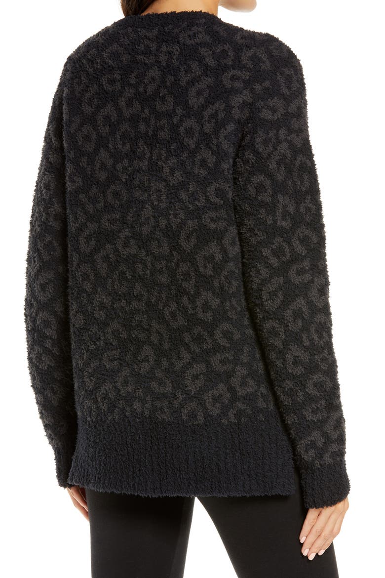 UGG Cecilia V-Neck Sweater, Alternate, color, BLACK LEOPARD