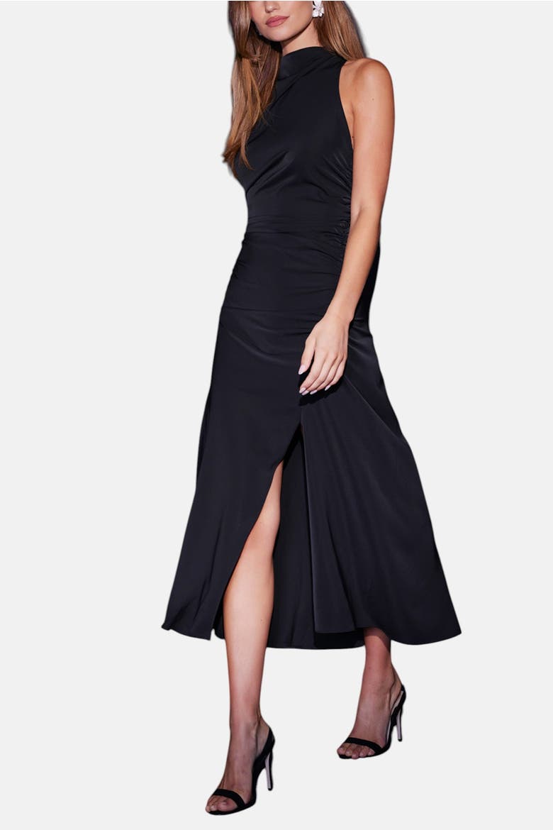 Elle Halter Dress, Alternate, color, Black
