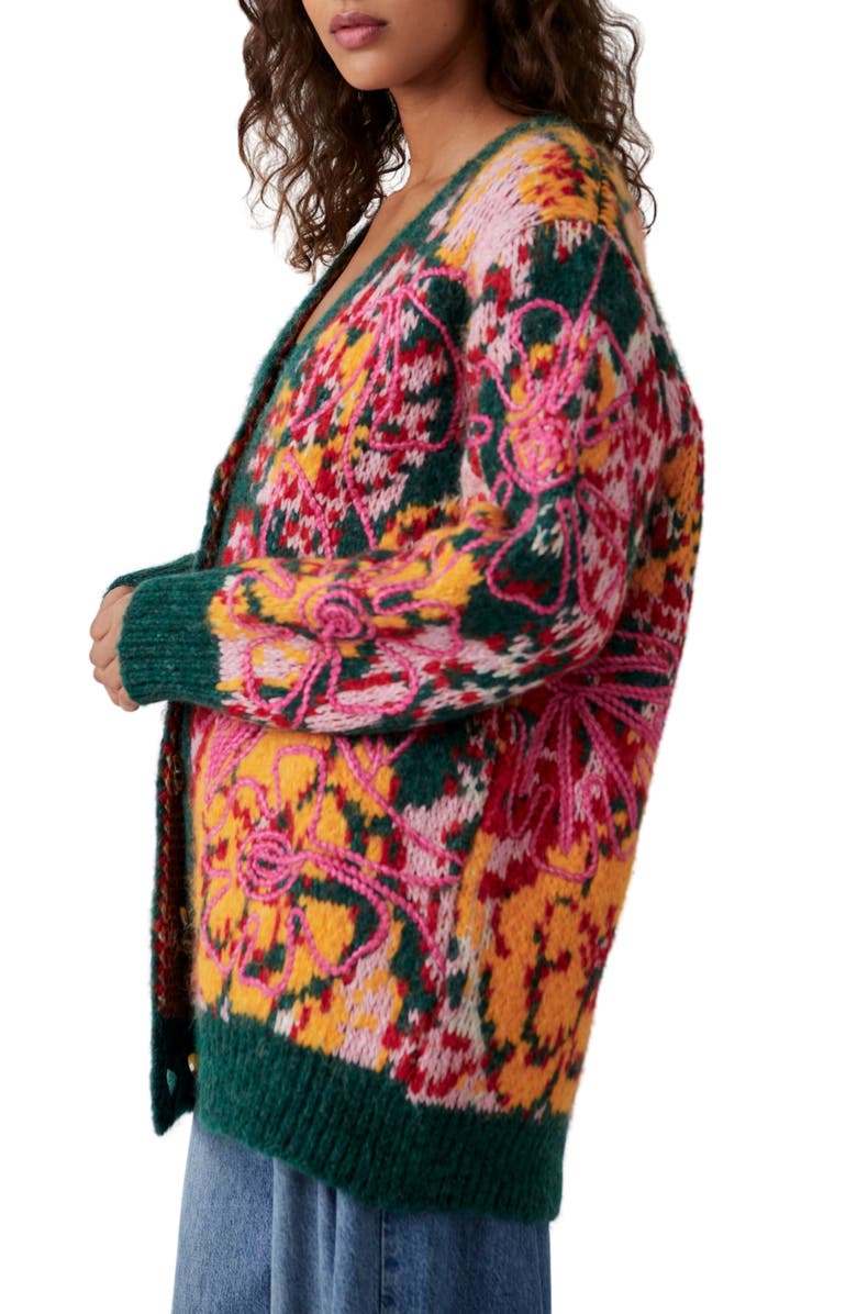 Free People Alexis Floral Pattern Cardigan, Alternate, color,