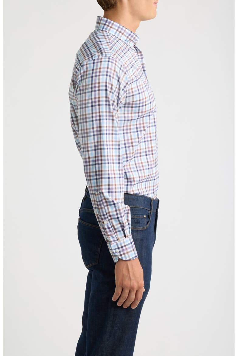 Elliot Checked Stretch Sport Shirt, Alternate, color, COTTAGE BLUE