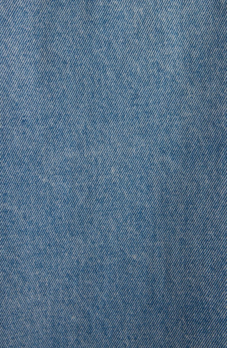 AMI PARIS Ami de Coeur Monogram Patch Denim Overshirt, Alternate, color, 480 Used Blue/480