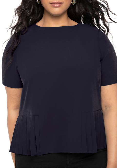 Pleated Hem Top (Plus Available)