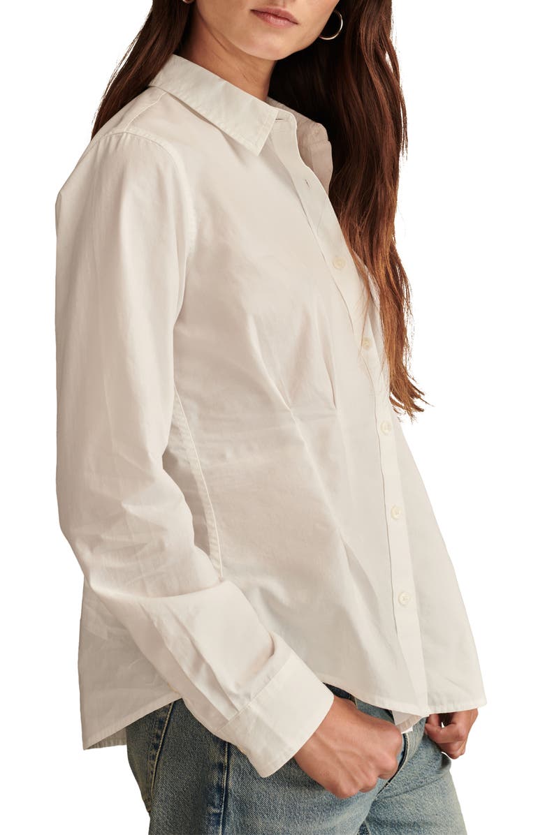 Lucky Brand Peplum Detail Cotton Button-Up Shirt, Alternate, color, 