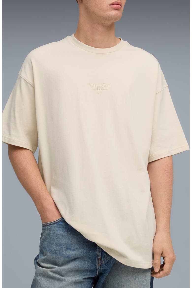 Porsche League Oversize Cotton T-Shirt, Main, color, ALPINE SNOW