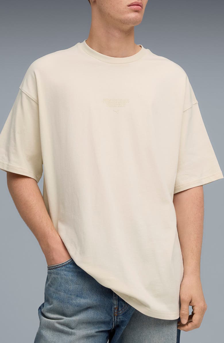 PUMA Porsche League Oversize Cotton T-Shirt, Main, color, Alpine Snow
