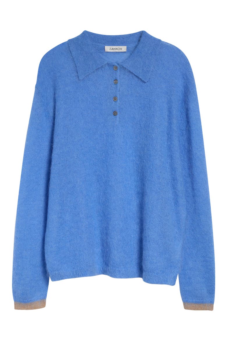 Ryan Alpaca & Mohair Blend Polo Sweater, Main, color, POWDER