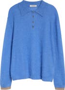 ZANKOV Ryan Alpaca & Mohair Blend Polo Sweater