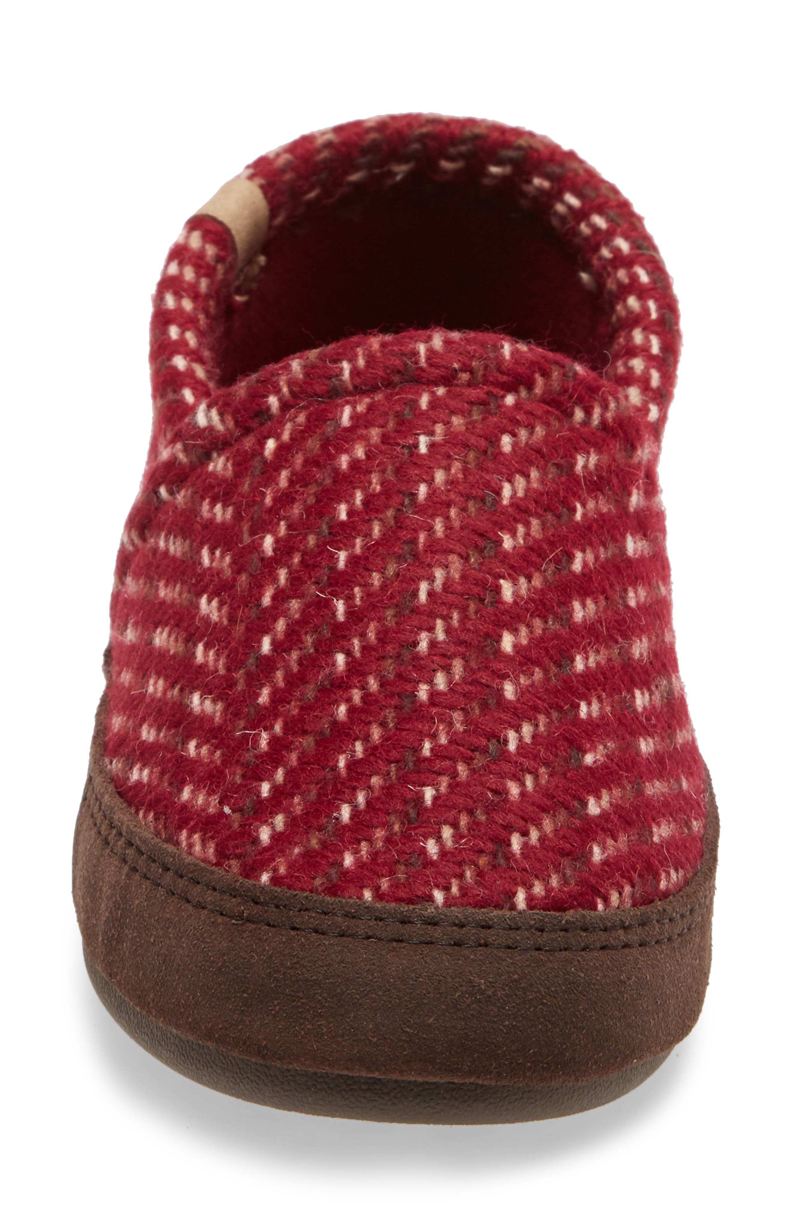 Moc Slipper, Alternate, color, GARNET WOVEN TWEED