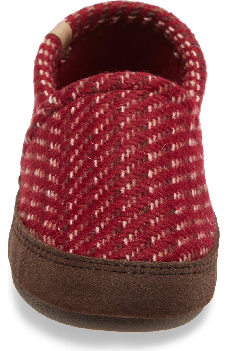 Acorn Moc Slipper, Alternate, color, Garnet Woven Tweed