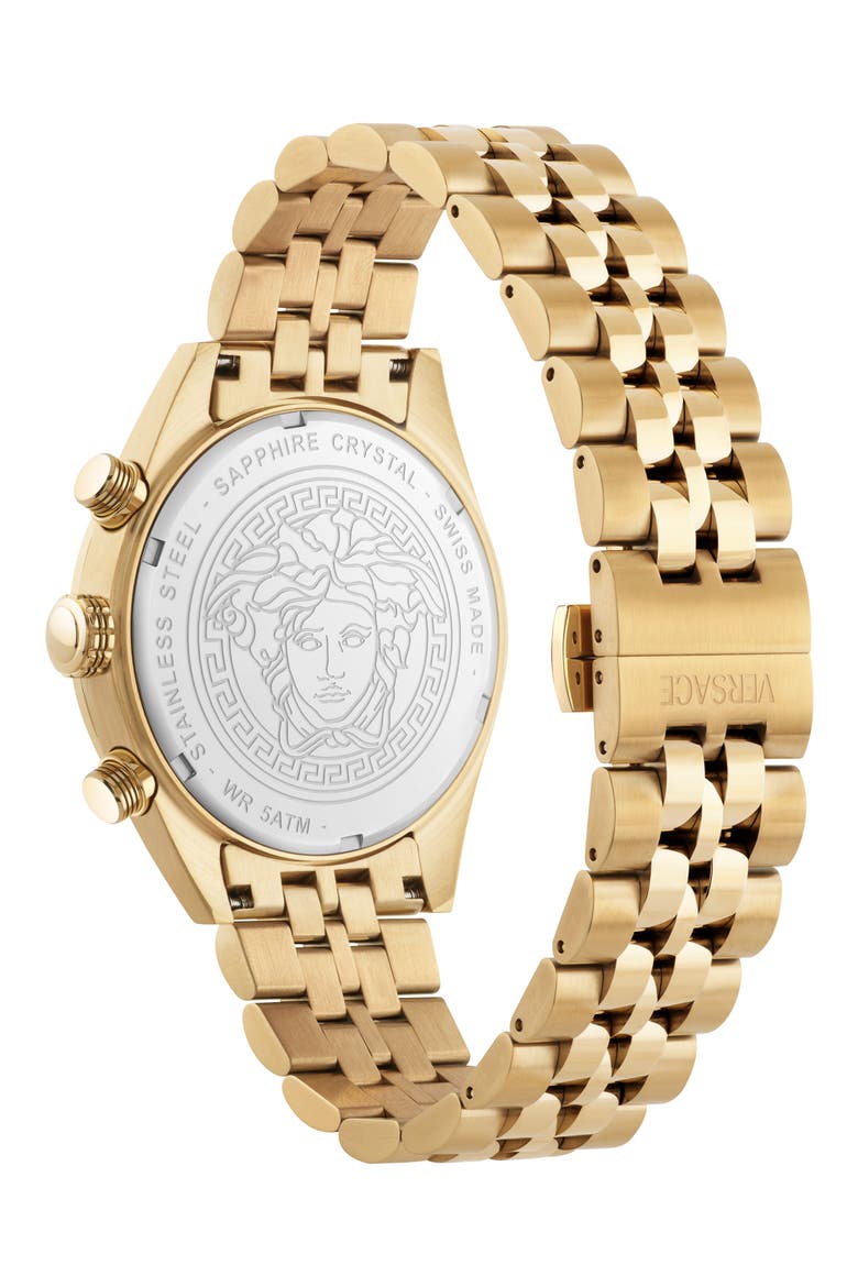 Athletic Chronograph Bracelet Watch, 44mm, Alternate, color, WHITE/ GOLD