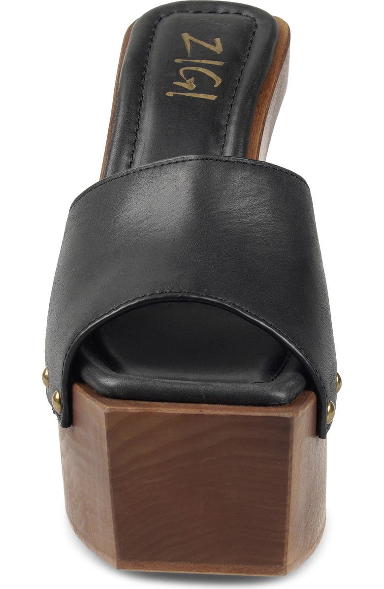 ZIGI Cassidey Leather Platform Slide Sandal, Alternate, color, Black Leather