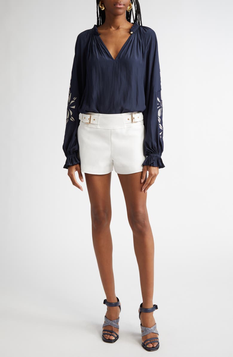 Ramy Brook Nelida Embroidered Top, Alternate, color, Navy