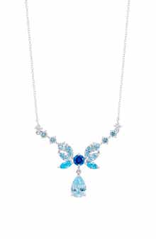 Lab Grown Sapphire Bow Pendant Necklace