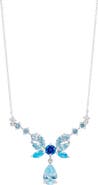 SAVVY CIE JEWELS Lab Grown Sapphire Bow Pendant Necklace