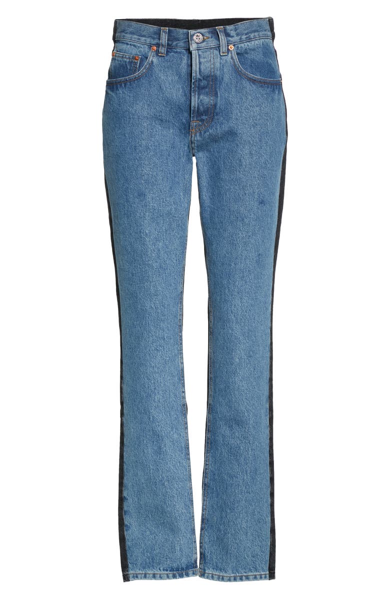 VETEMENTS 50-50 High Waist Slim Jeans, Alternate, color,