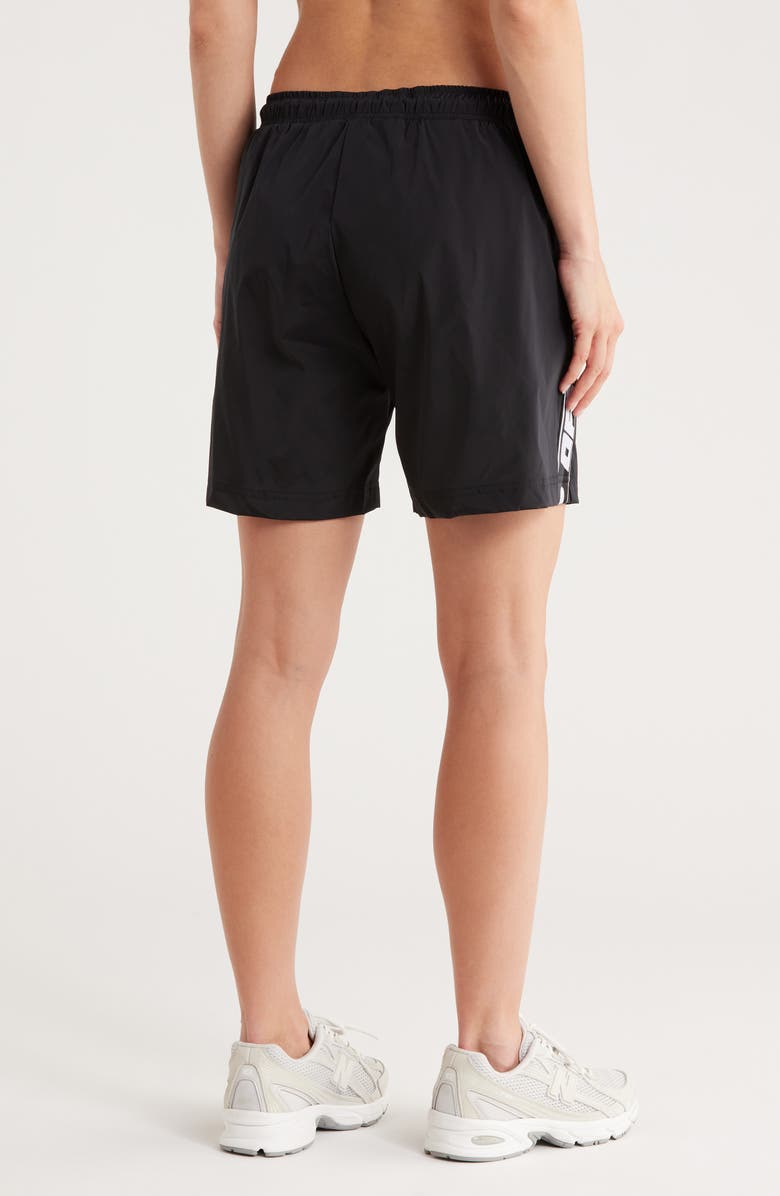 Off-White Logo Band Athletic Swim Shorts, Alternate, color, Black And White