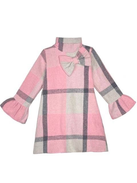 Classic Plaid Long Sleeve Shift Dress (Toddler, Little Kid & Big Kid)