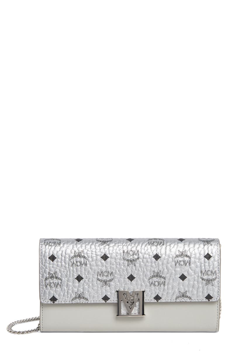 MCM Travia Visetos Wallet on a Chain, Main, color,