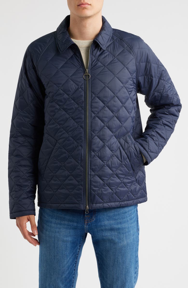 Barbour Tracker Diamond Quilted Jacket, Alternate, color, Navy