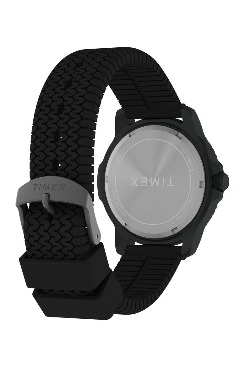 Expedition Timberline Silicone Strap Watch, 42mm, Alternate, color, BLACK