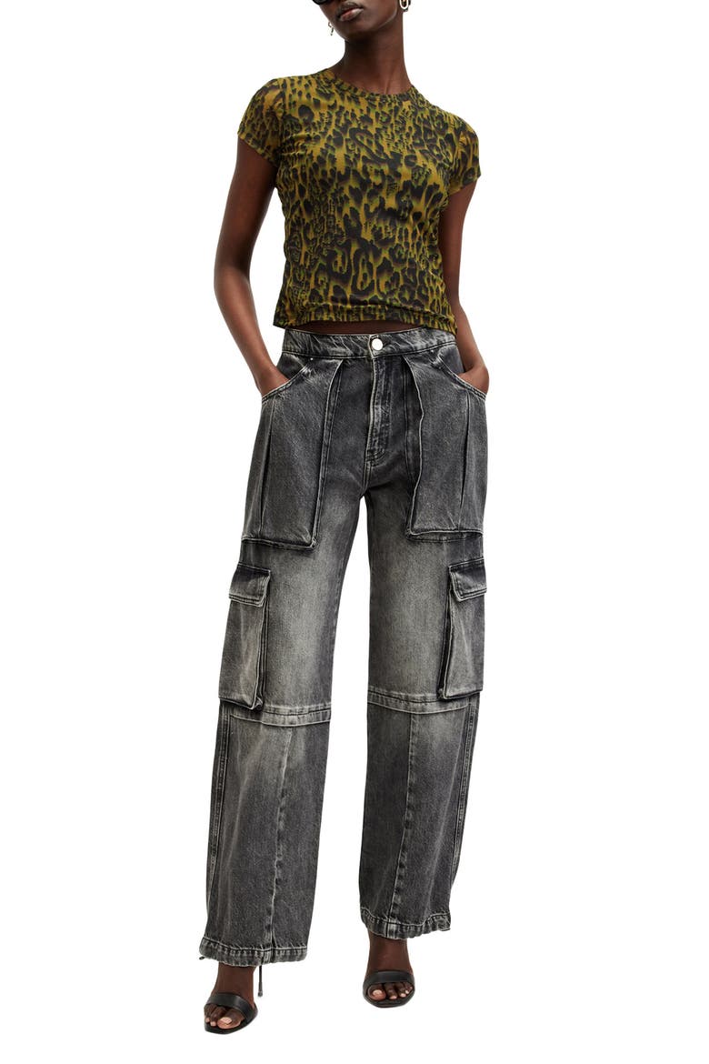 Ellie Leopard Mesh T-Shirt, Alternate, color, TERESA KHAKI GREEN