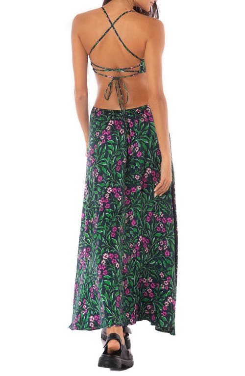 Maaji Water Rose Rosalina Cutout Cover-up Maxi Sundress In Open Blue