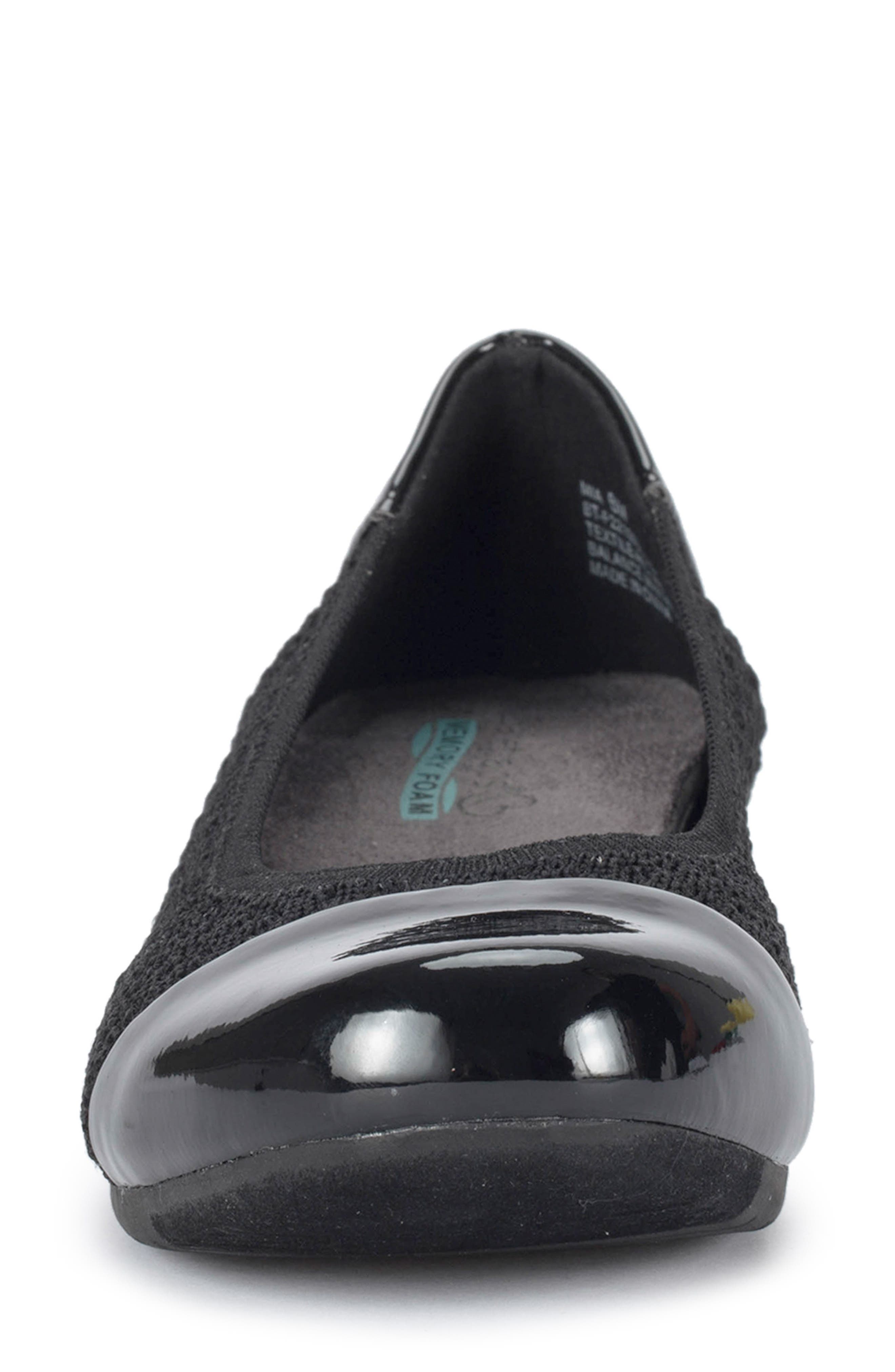 Mia Cap Toe Flat, Alternate, color, BLACK