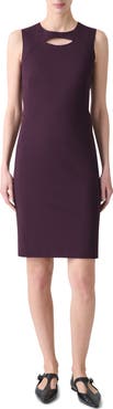 Akris punto Keyhole Cutout Sleeveless Jersey Sheath Dress