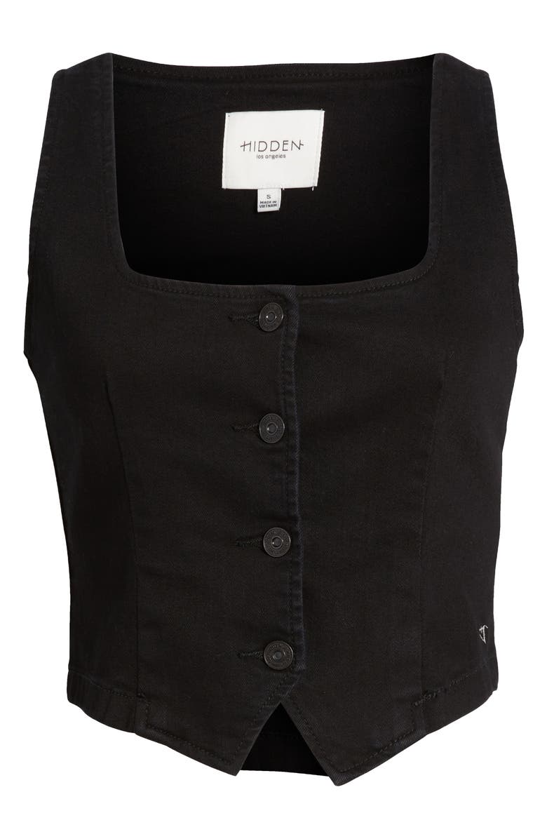 HIDDEN JEANS Denim Vest, Alternate, color, Black