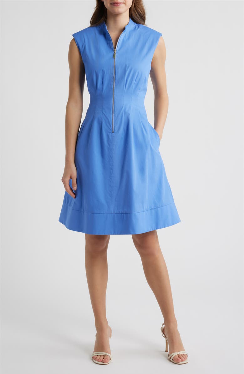 Vince Camuto Sleeveless Cotton Dress, Main, color, Periwinkle