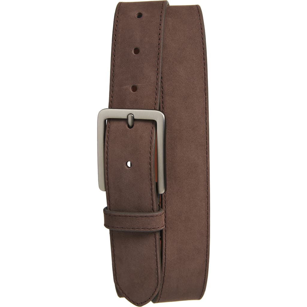 Nordstrom Richard Nubuck Leather Belt In Brown