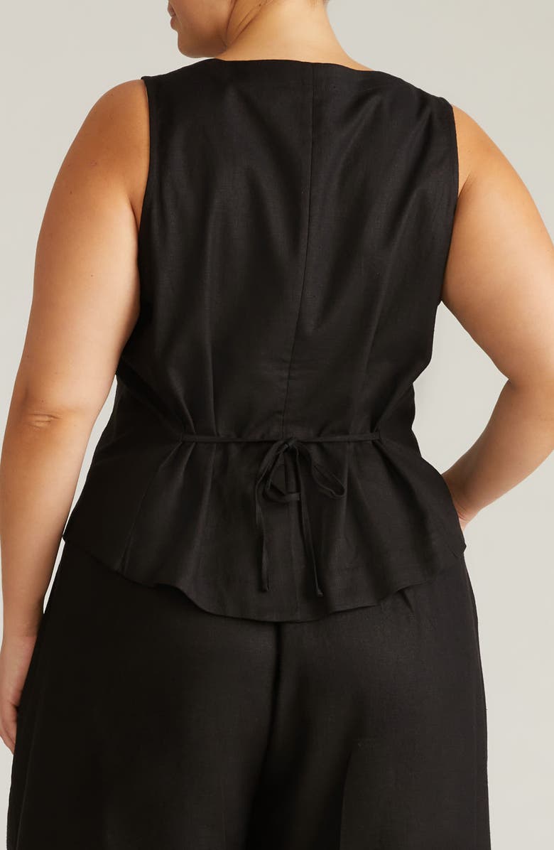 Universal Standard Linen Blend Vest, Alternate, color, Black