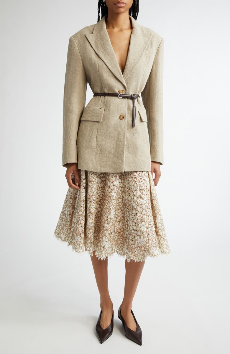 Michael Kors Collection Sculpted Two-Button Linen Blazer, Alternate, color, 