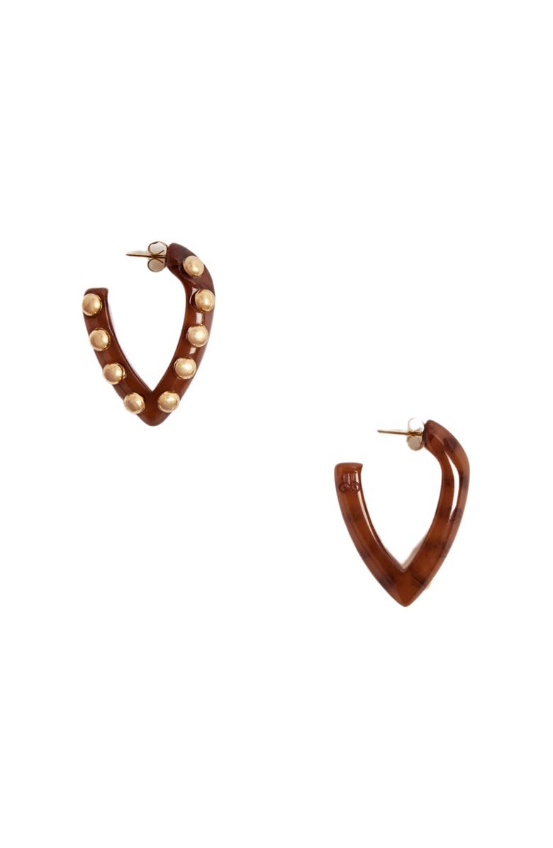 La DoubleJ Dew Earrings Mini Solid Tobacco, Main, color, 