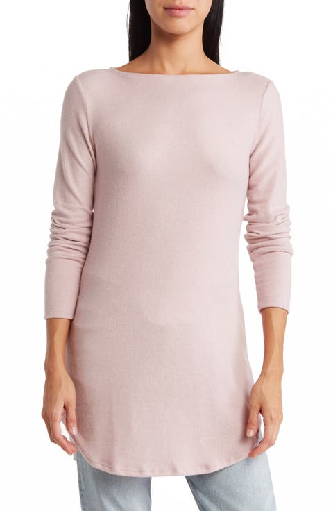 Boatneck High/Low Hem Tunic Top