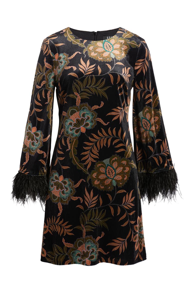 Paisley Velvet Minidress, Alternate, color, BLACK MULTI