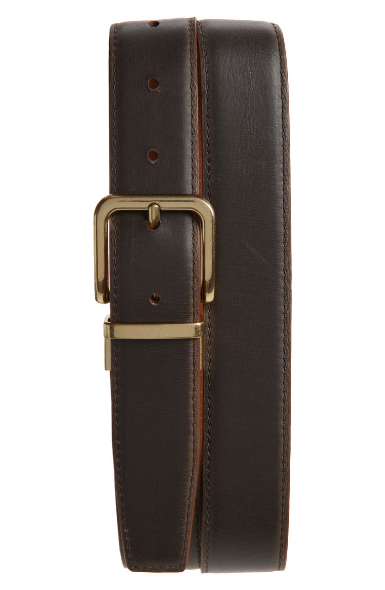 Vince Alex Reversible Leather Belt, Alternate, color, Saddle/Cacao Brown