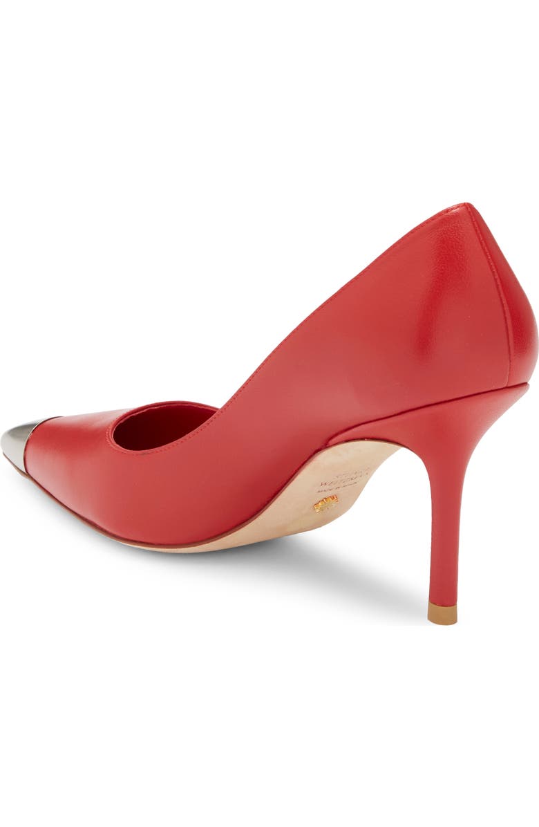 Stuart Weitzman Stuart Capsize Pointed Toe Pump, Alternate, color, Cherry/ Brushed Silver