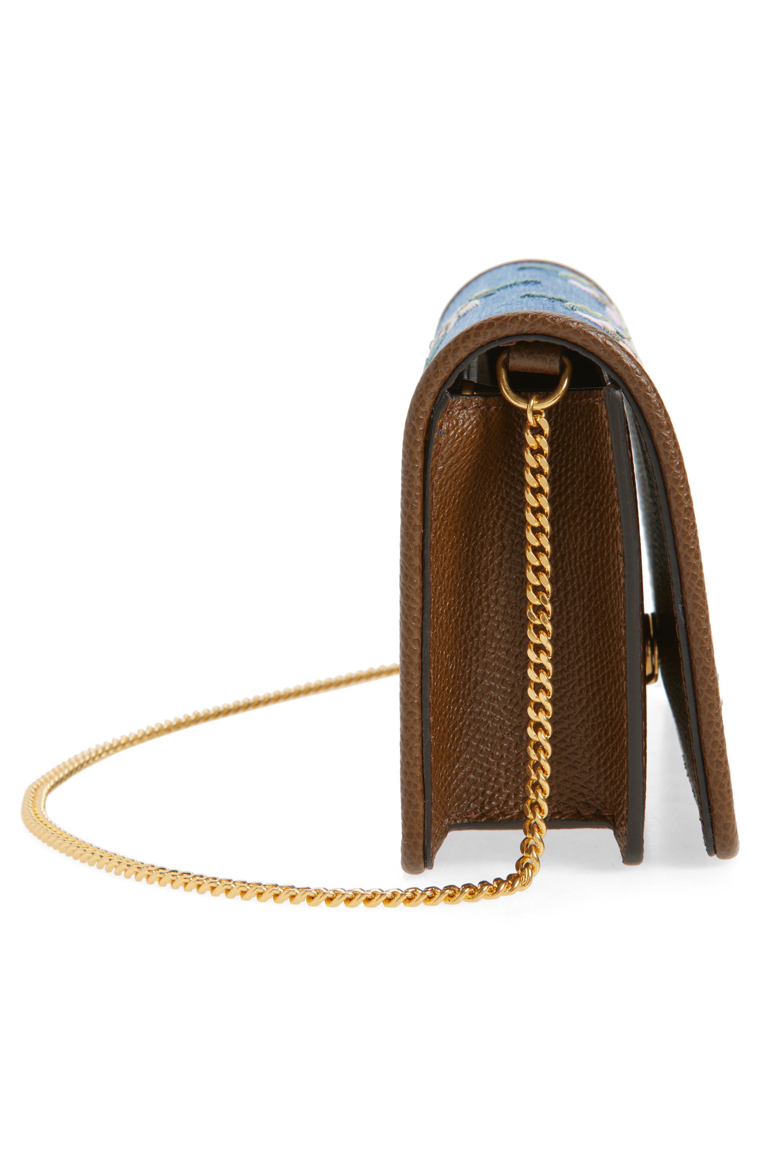 Valentino Garavani Mini VLOGO Signature Denim Crossbody Bag, Alternate, color, Blue Multi