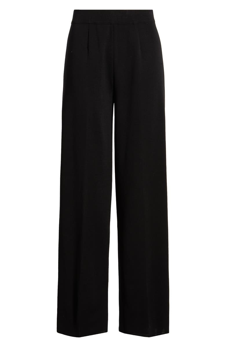 Misook Nancy Wide Leg Knit Pants, Alternate, color, Black