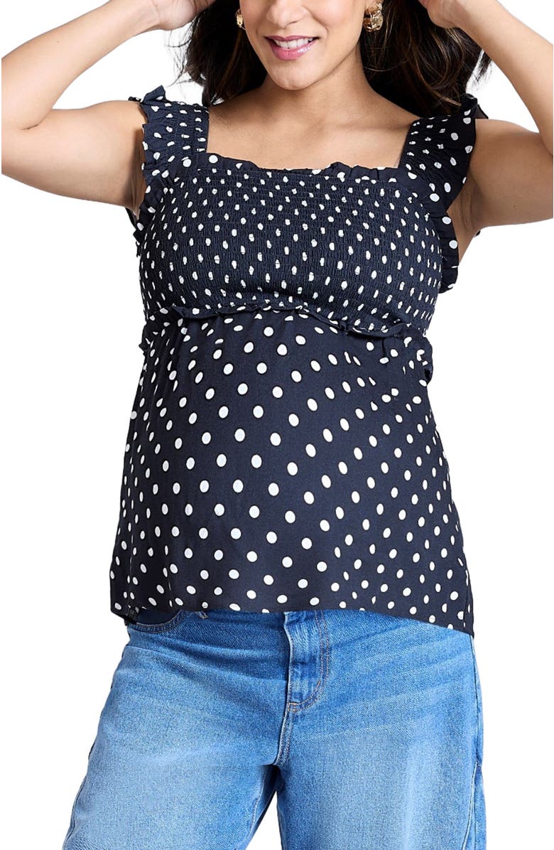 MOTHERHOOD MATERNITY Ruffle Sleeve Detail Maternity Top, Main, color, 