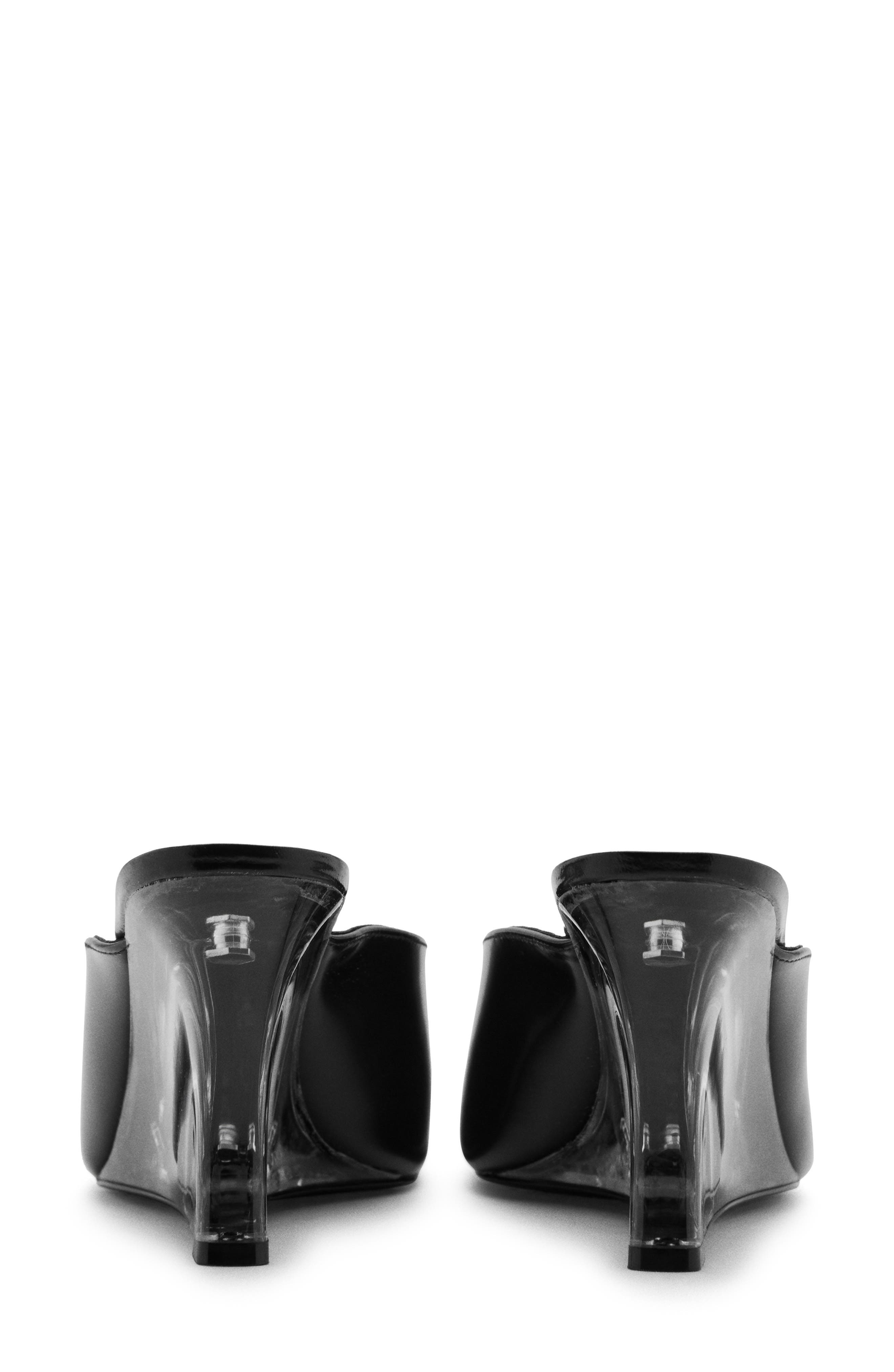 MANGO Peep Toe Wedge Slide Sandal, Alternate, color, Black