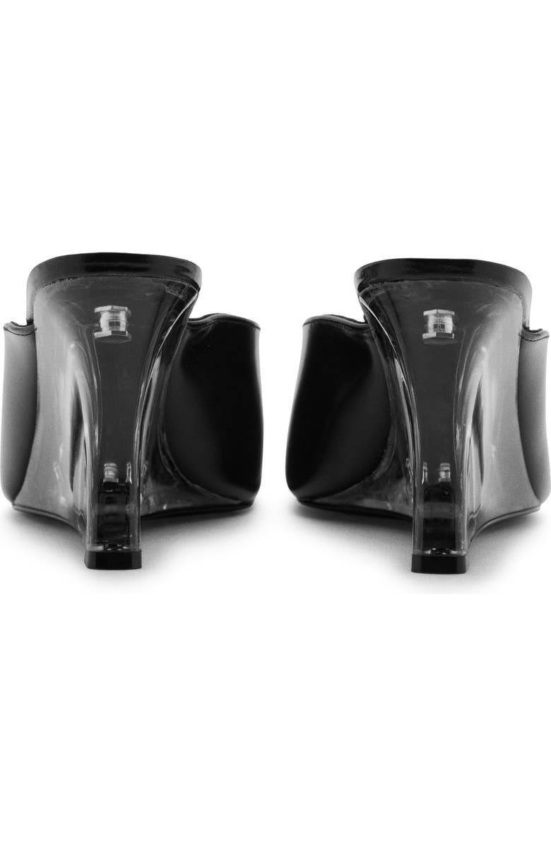 MANGO Peep Toe Wedge Slide Sandal, Alternate, color, Black