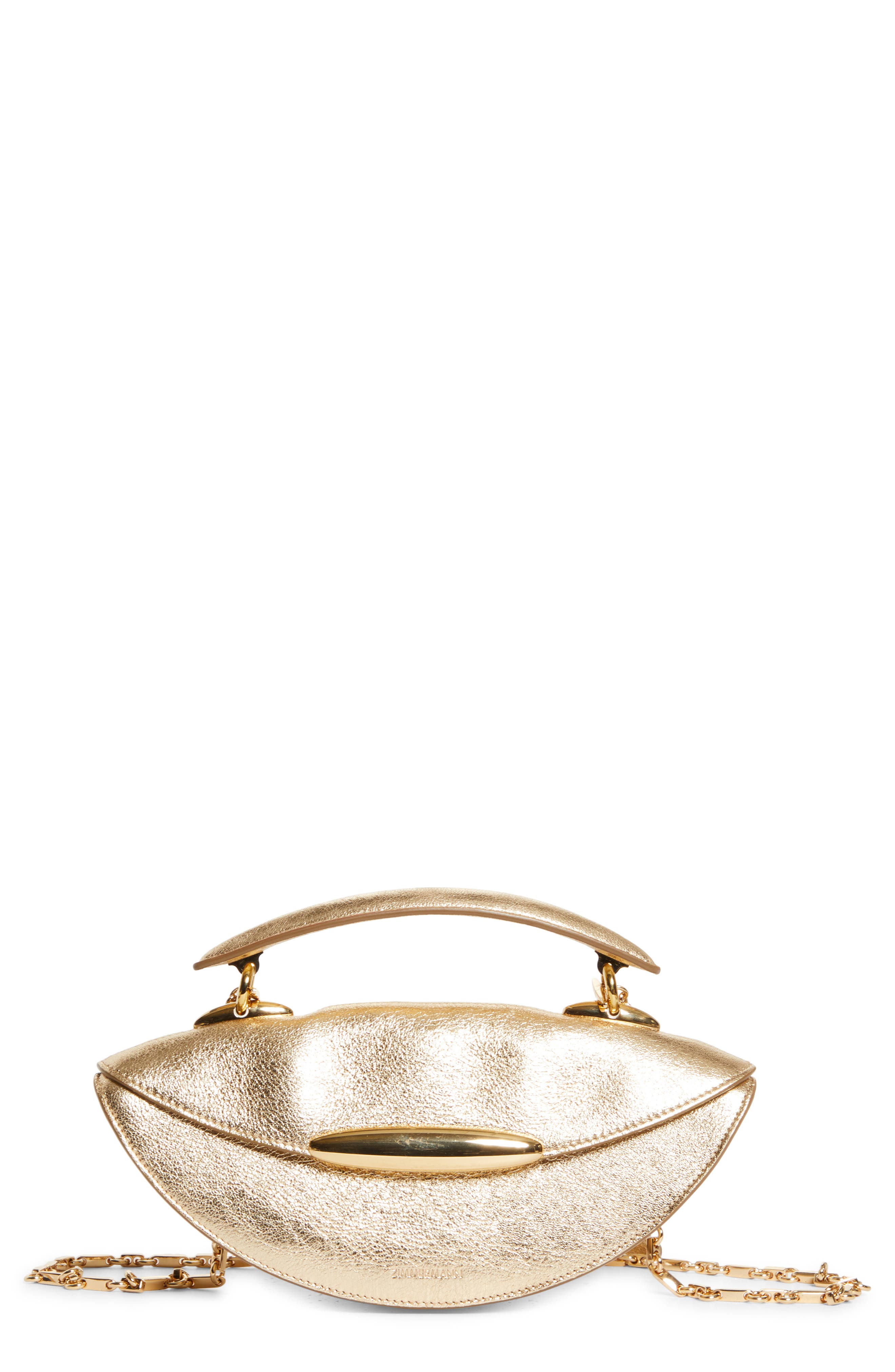 Zimmermann Wavelength Metallic Top Handle Bag, Main, color, Light Gold