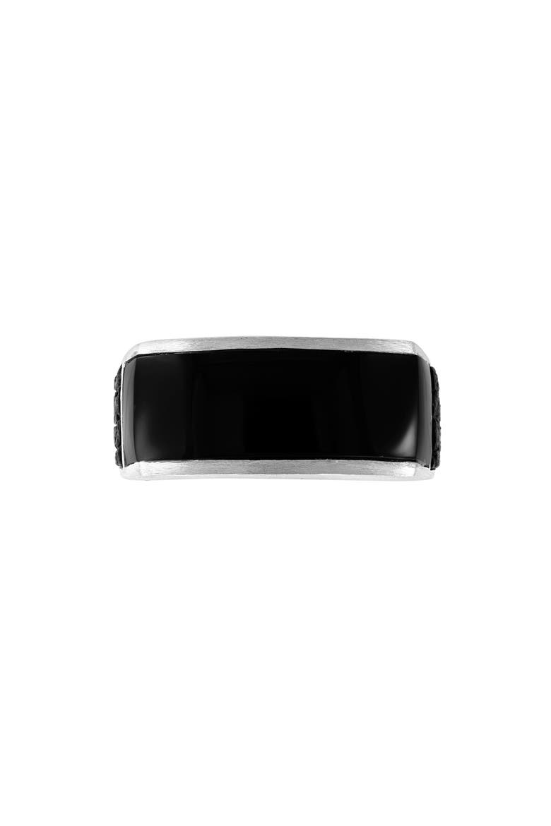 Men's Onyx Signet Ring, Alternate, color, BLACK