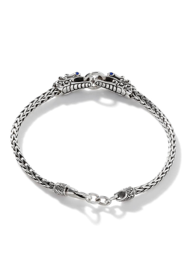 Legends Naga Blue Sapphire Station Bracelet, Alternate, color, SILVER