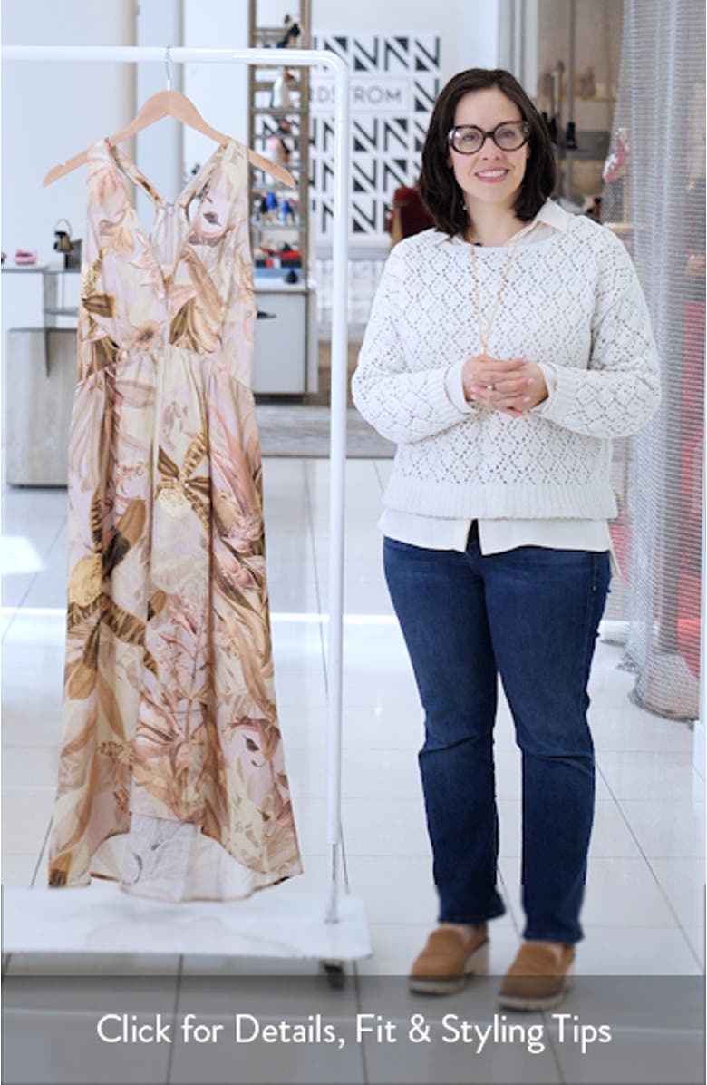 Anna Fit & Flare Linen Halter Dress, sales video thumbnail