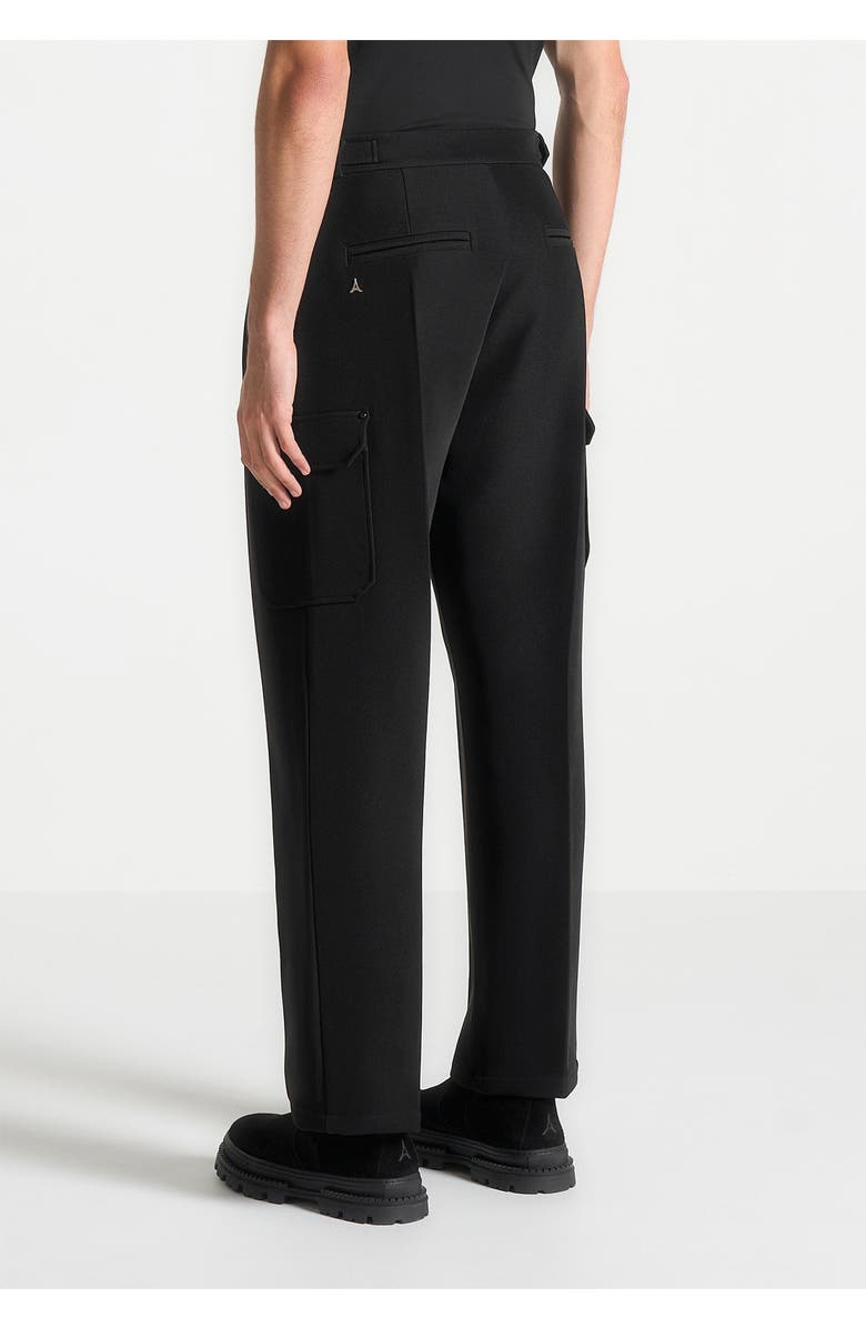 Manière De Voir Maurice Relaxed Fit Twill Pocket Trousers, Alternate, color, Black