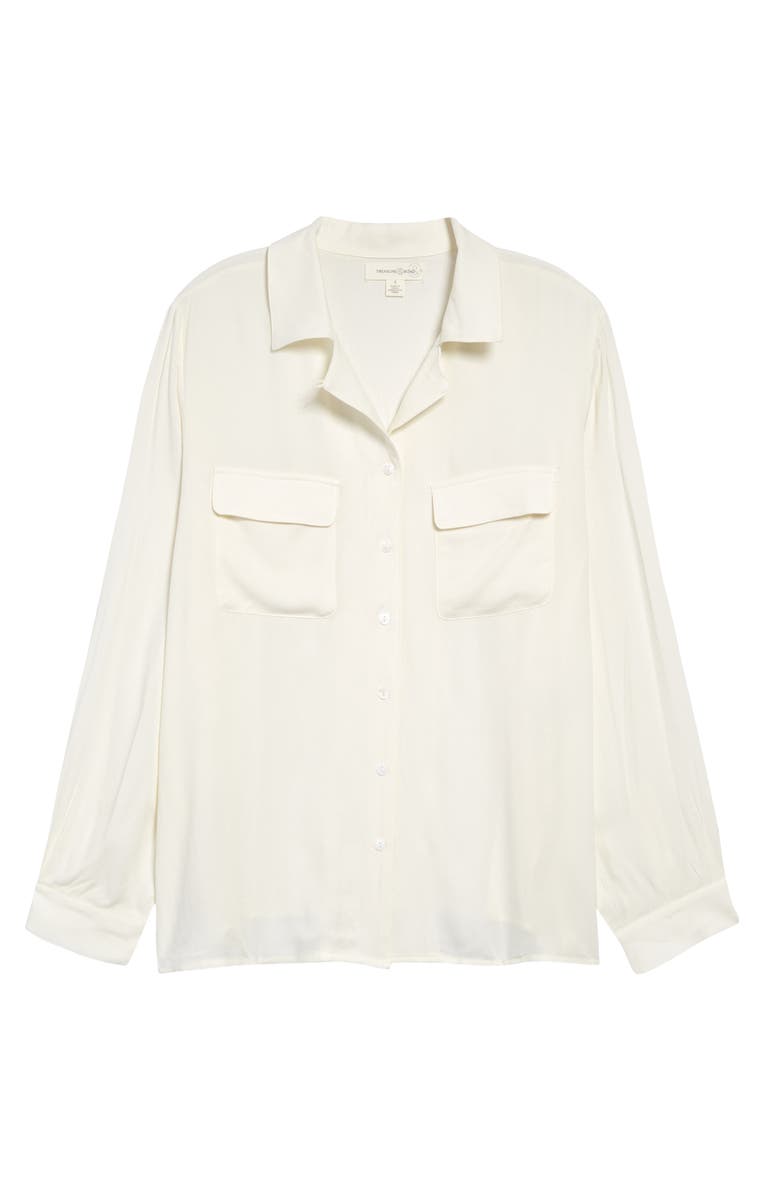 Treasure & Bond Utility Button-Up Shirt, Alternate, color, Ivory Egret