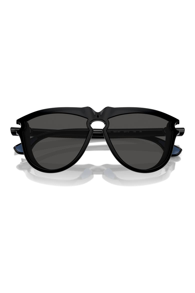Kids' 52mm Pilot Sunglasses, Alternate, color, BLACK / DARK GREY
